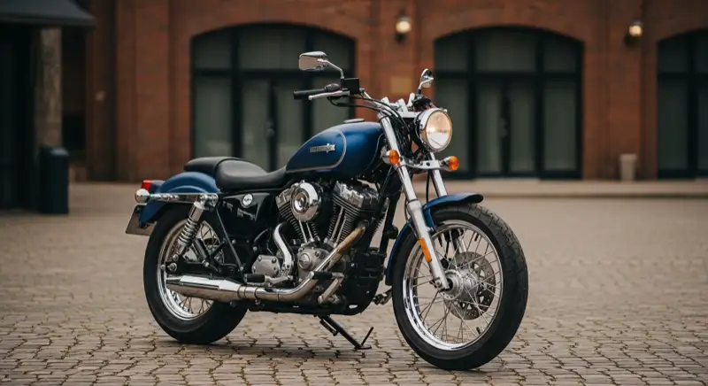 Aerial drone view of typical German residential neighborhood with mixed roof types, red and dark roof tiles, gardens visible, sunny day