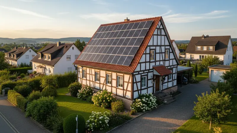 Photovoltaikanlage auf einem Einfamilienhaus in Nürnberg