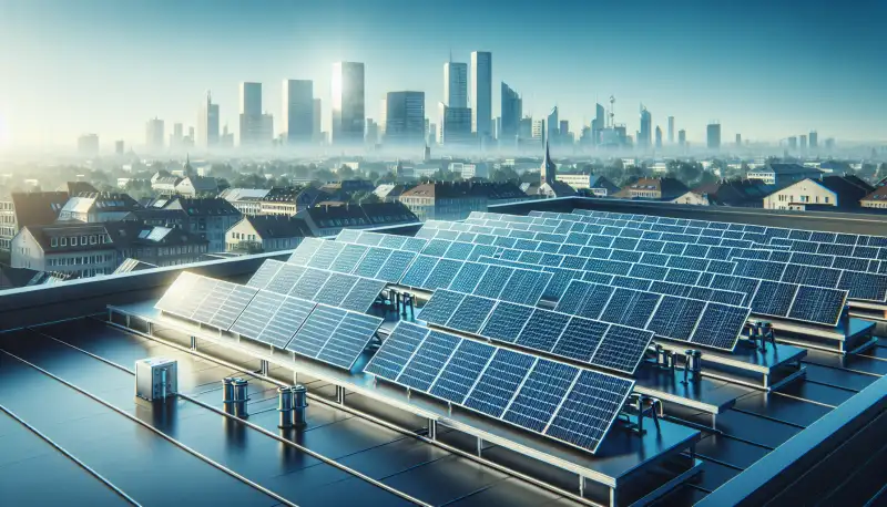 Detailaufnahme einer professionellen Solarmodulmontage auf einem Hausdach