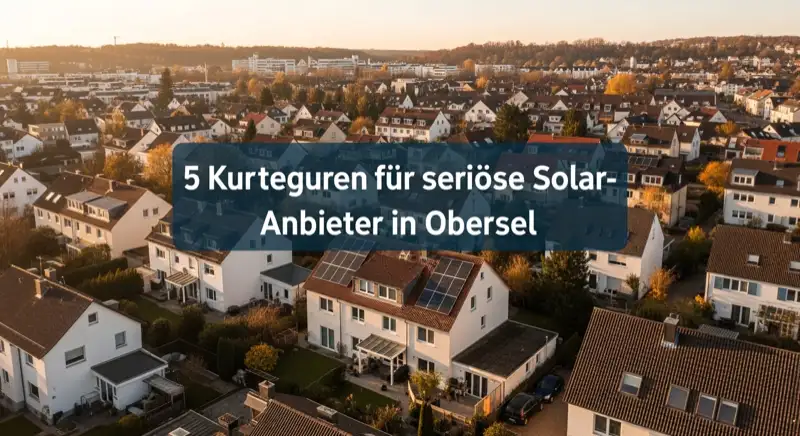 Aerial drone view of typical German residential neighborhood with mixed roof types, red and dark roof tiles, gardens visible, sunny day