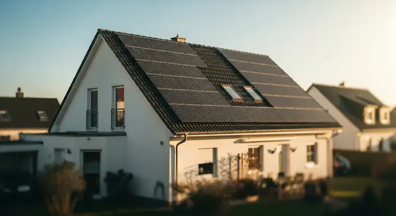 Solaranlage auf einem Osnabrücker Einfamilienhaus mit typischer norddeutscher Backstein-Architektur