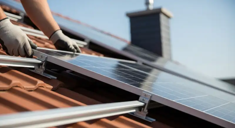 Solaranlage Montage auf einem Salzgitteraner Dach
