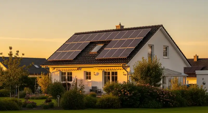 Typisches Einfamilienhaus mit Solaranlage in Salzgitter Lebenstedt