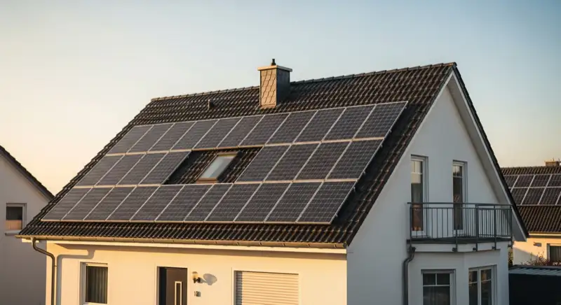 Einfamilienhaus in Schwerte mit Solaranlage auf 42° Schrägdach