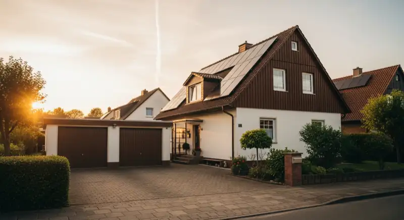 Freistehendes Haus in Borstel bei Stendal mit Garage und Scheunendach für eine Solaranlage