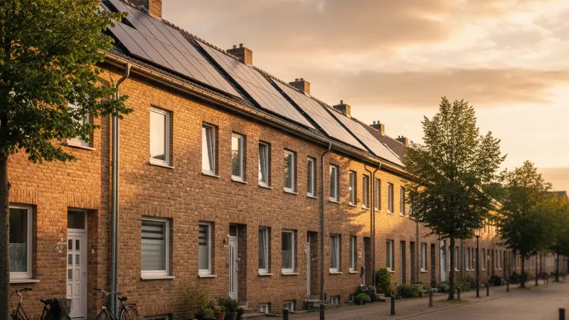 Wohnhäuser mit Solaranlagen in Stralsund-Kniepervorstadt