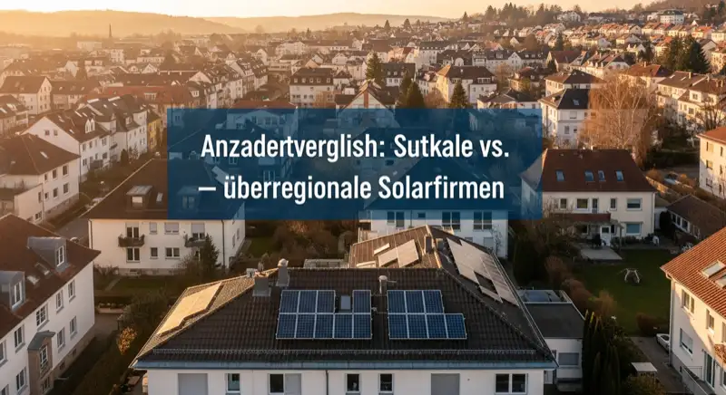 Aerial drone view of typical German residential neighborhood with mixed roof types, red and dark roof tiles, gardens visible, sunny day