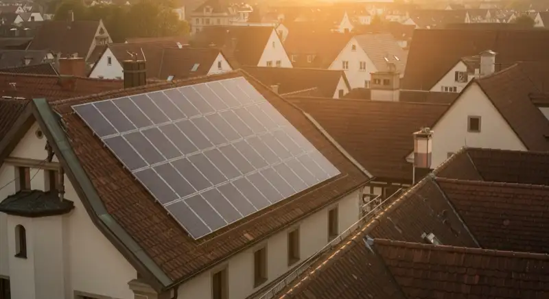 Torgauer Altstadtdaecher nahe Schloss Hartenfels mit vorsichtig geplanter Solaranlage