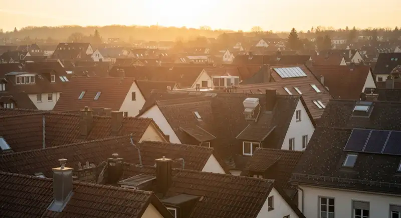 Historische Dachlandschaft in Völklingen nahe der Völklinger Hütte