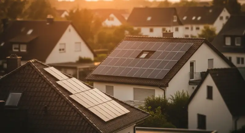 Geneigtes Einfamilienhausdach in Warstein mit installierter Solaranlage
