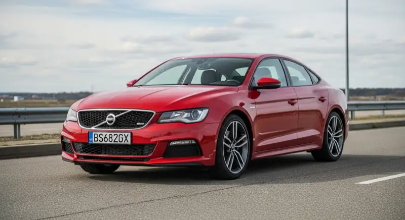 Aerial drone view of typical German residential neighborhood with mixed roof types, red and dark roof tiles, gardens visible, sunny day
