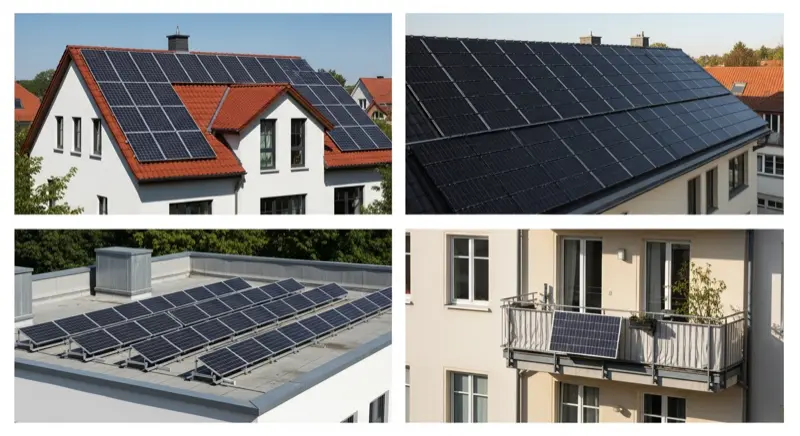 Verschiedene Solaranlagen-Typen im Vergleich