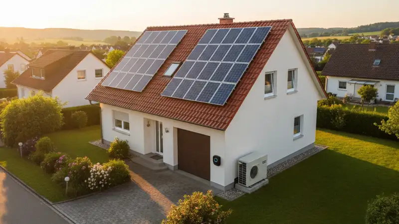 Einfamilienhaus in Aalen mit Dach-PV, Wallbox und Wärmepumpen-Außengerät