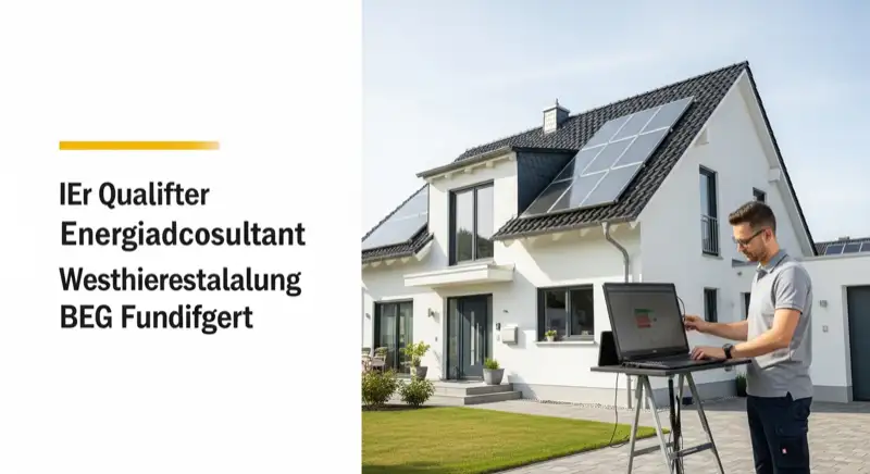 Installateur führt Heizlast-Berechnung im Ahlener Einfamilienhaus durch