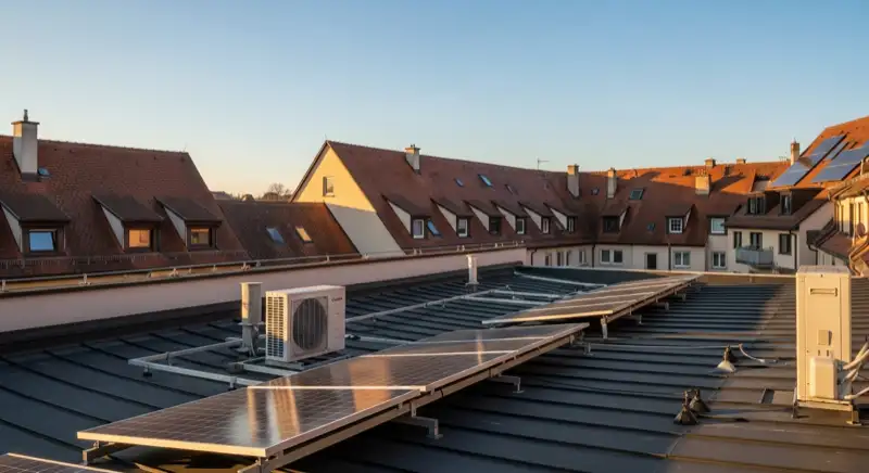 Historischer Innenhof in der Amberger Altstadt mit unauffälliger Wärmepumpen-Außeneinheit