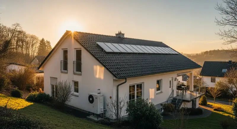 Einfamilienhaus in Rhöndorfer Hanglage mit großer Dachfläche und Wärmepumpe