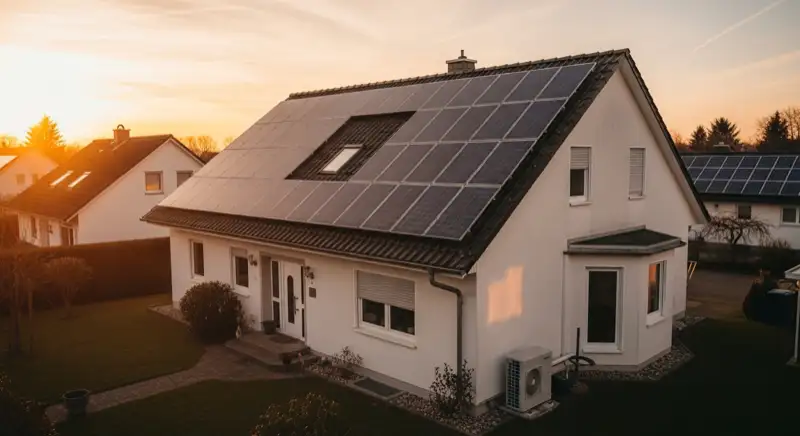 Einfamilienhausdach mit Photovoltaik in Bad Honnef-Selhof