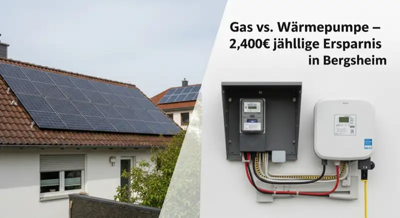 Modern German electrical meter cabinet (Zählerschrank) with smart meter and solar inverter connection, clean technical installation