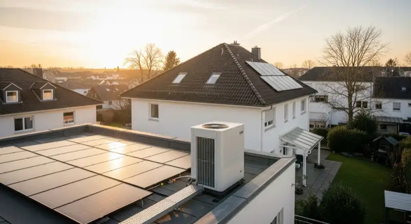 Einfamilienhaus in Bad Godesberg mit moderner Luft-Wasser-Wärmepumpe im gepflegten Garten