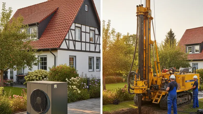 Verschiedene Wärmepumpentypen für Burscheider Eigenheime
