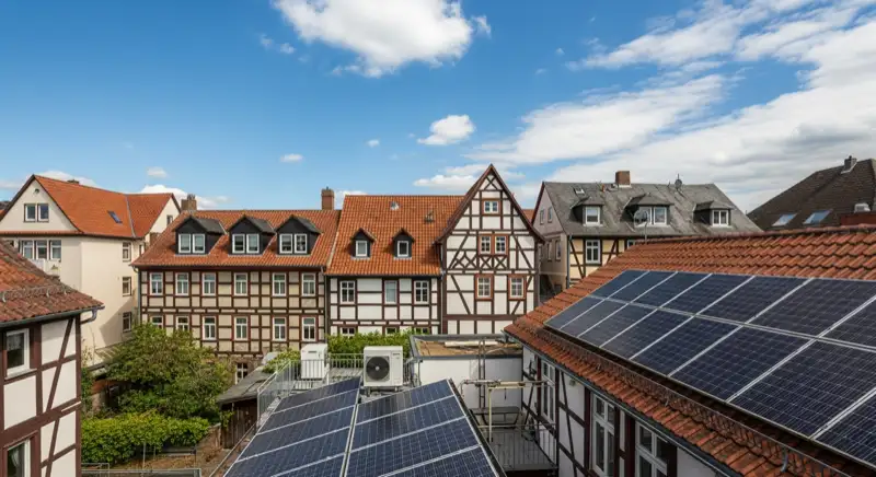 Photovoltaik in Celle: Celle Fachwerkhaus Waermepumpe