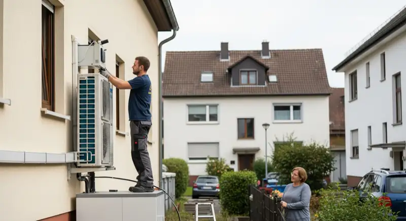 Einbau einer Wärmepumpe im Darmstädter Bestand