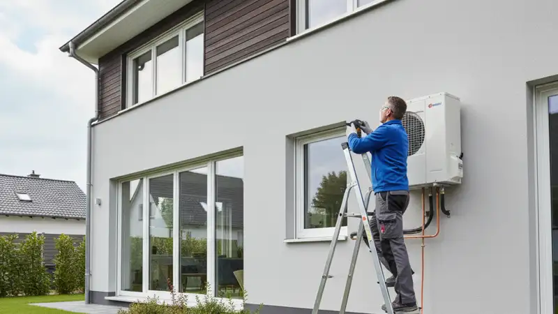 Einbau einer Wärmepumpe im Dessau-Roßlauer Bestand