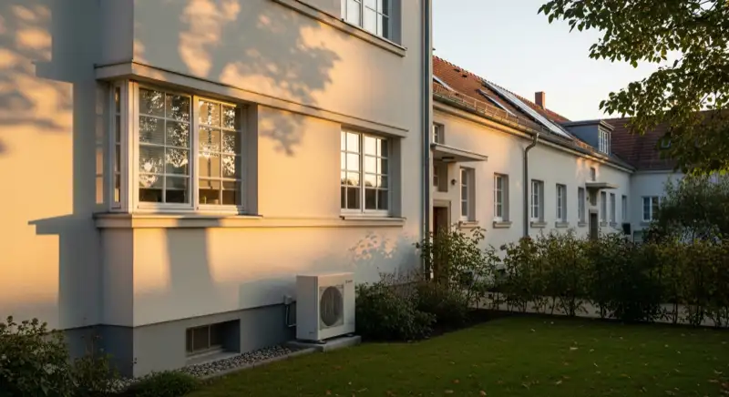 Historische Fassade in der Bauhaus-Siedlung Törten in Dessau-Roßlau