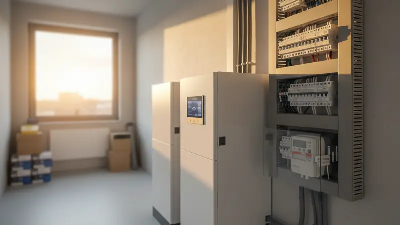 Stromzähler für Wärmepumpe in einem Emmericher Haushalt