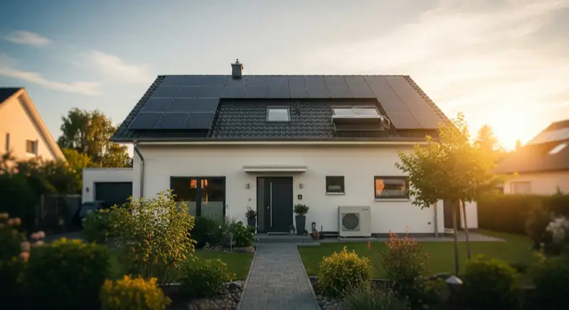 Einfamilienhaus in Erkelenz mit Wärmepumpe und Photovoltaik-Anlage auf dem Dach
