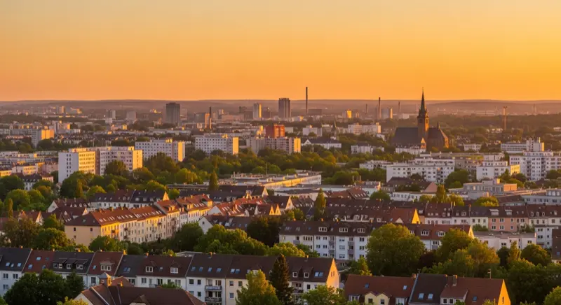 Erdwärmebohrung im Garten eines Hauses in Essen