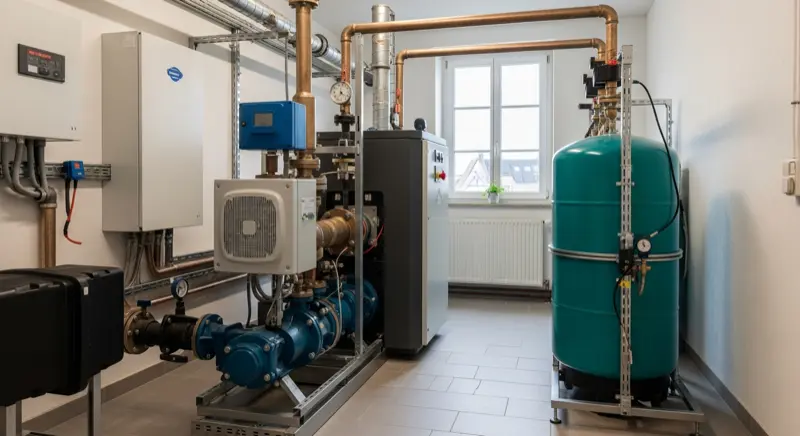 Wärmepumpe und Solaranlage auf Haus im Essener Süden
