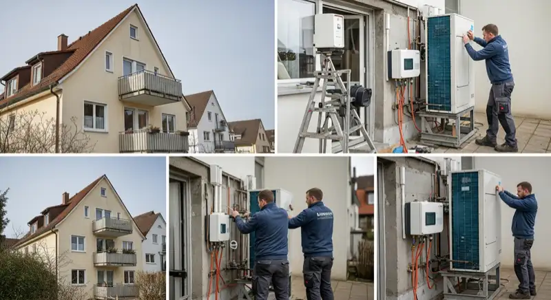 Einbau einer Wärmepumpe im Esslinger Bestand