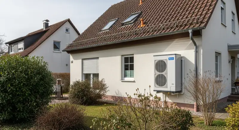 Installateur prüft den Heizraum eines Einfamilienhauses in Ettlingen vor dem Wärmepumpen-Kauf