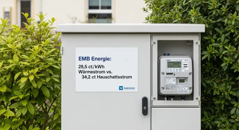 Modern German electrical meter cabinet (Zählerschrank) with smart meter and solar inverter connection, clean technical installation