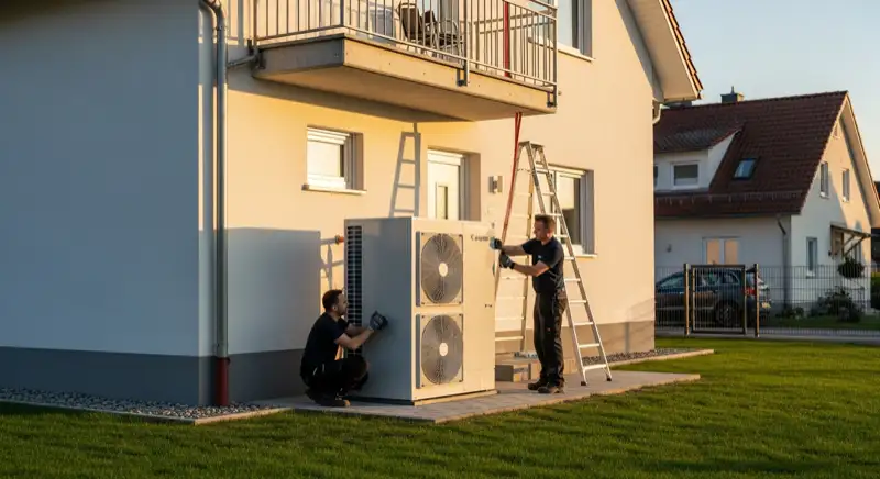 Einbau einer Wärmepumpe im Fürther Bestand