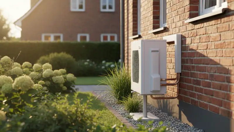 Moderner Heizungskeller mit Wärmepumpe in einem Garbsener Altbau