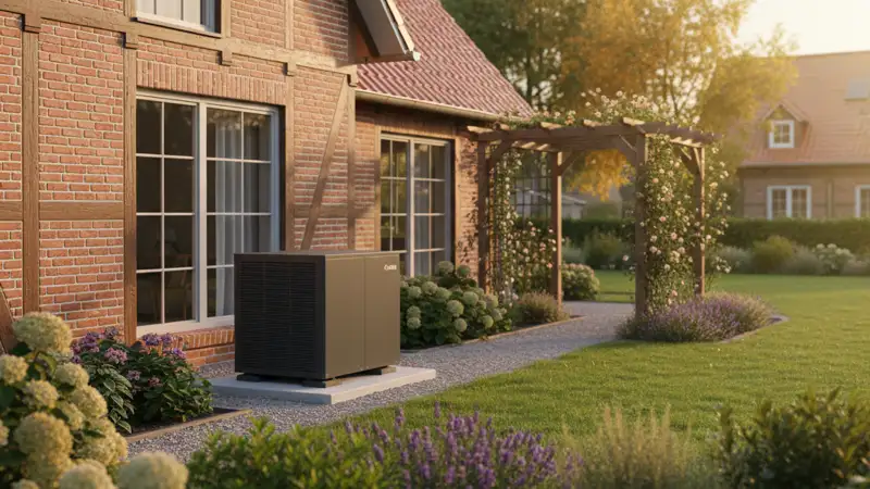 Vorher-Nachher-Vergleich: alte Gasheizung und moderne Wärmepumpe im Keller eines Garbsener Altbaus