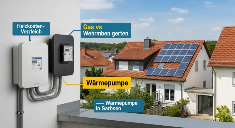 Modern German electrical meter cabinet (Zählerschrank) with smart meter and solar inverter connection, clean technical installation