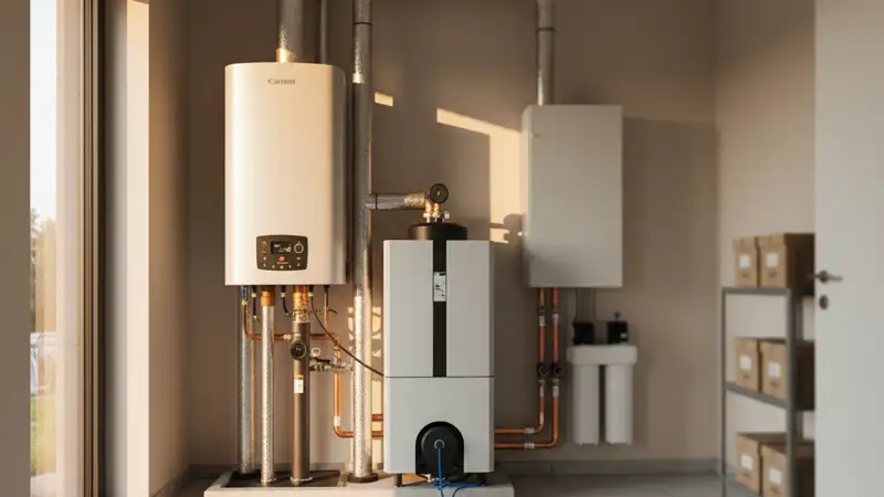 Typisches Altgarbsener Haus in Garbsen-Mitte mit Erker und moderner Wärmepumpe im seitlichen Vorgarten