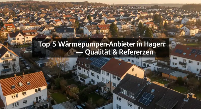 Aerial drone view of typical German residential neighborhood with mixed roof types, red and dark roof tiles, gardens visible, sunny day