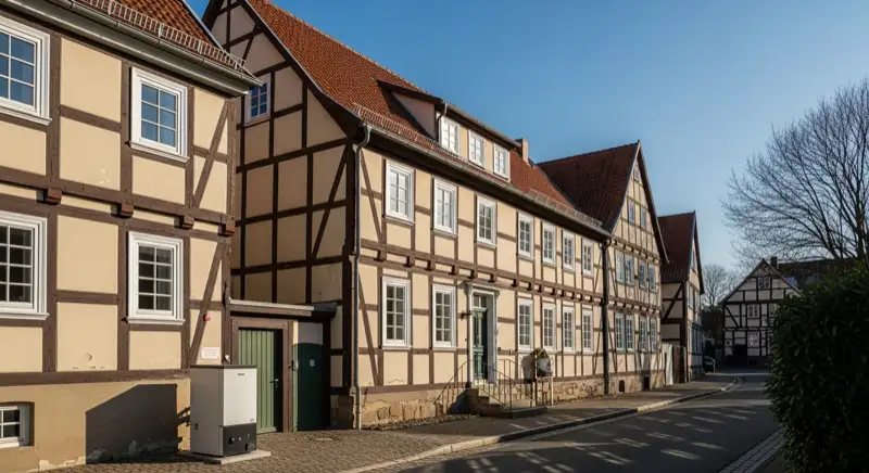Historisches Fachwerkhaus in der Hildesheimer Altstadt mit moderner Wärmepumpe