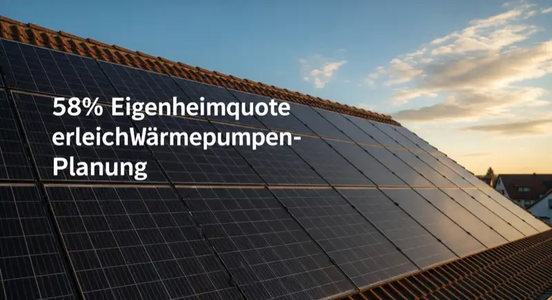 Close-up of photovoltaic solar panels installed on a traditional German Satteldach (gabled roof), blue sky with some clouds