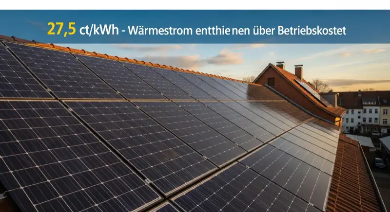 Close-up of photovoltaic solar panels installed on a traditional German Satteldach (gabled roof), blue sky with some clouds