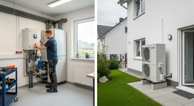 Montage einer Wärmepumpe in Kempten (Allgäu)