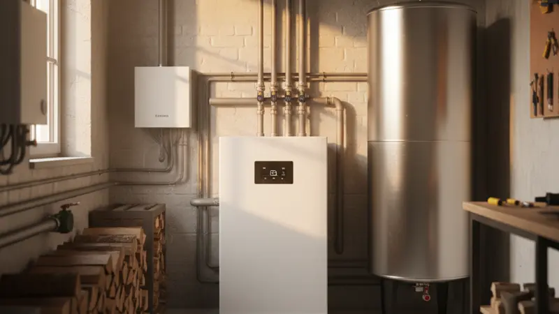 Wärmepumpe Inneneinheit im Technikraum eines Kieler Hauses