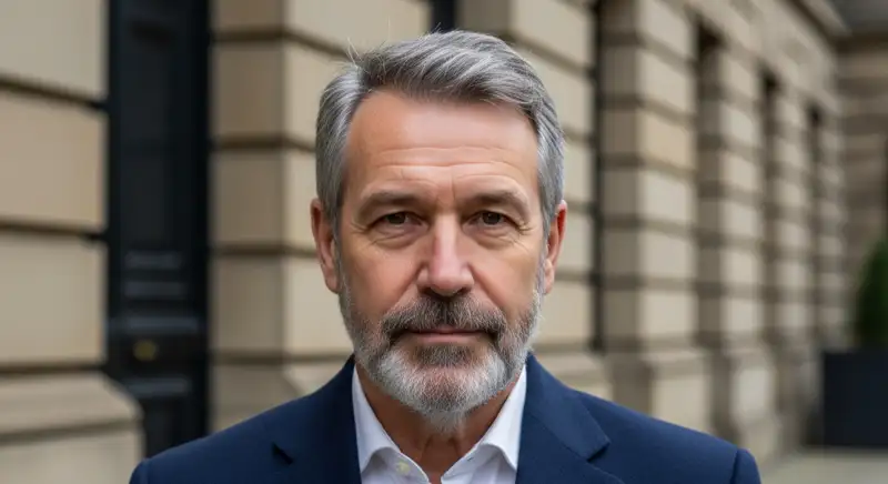 Aerial drone view of typical German residential neighborhood with mixed roof types, red and dark roof tiles, gardens visible, sunny day