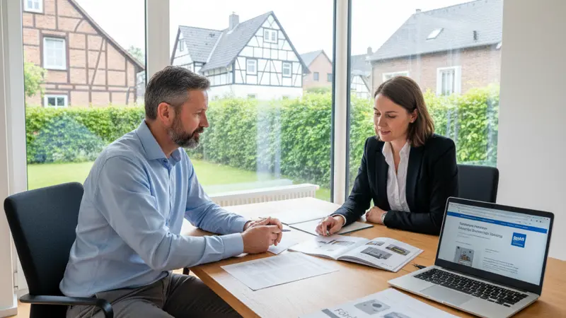 Förderungsantrag für eine Wärmepumpe in Berlin, Formulare und Dokumente auf einem Schreibtisch
