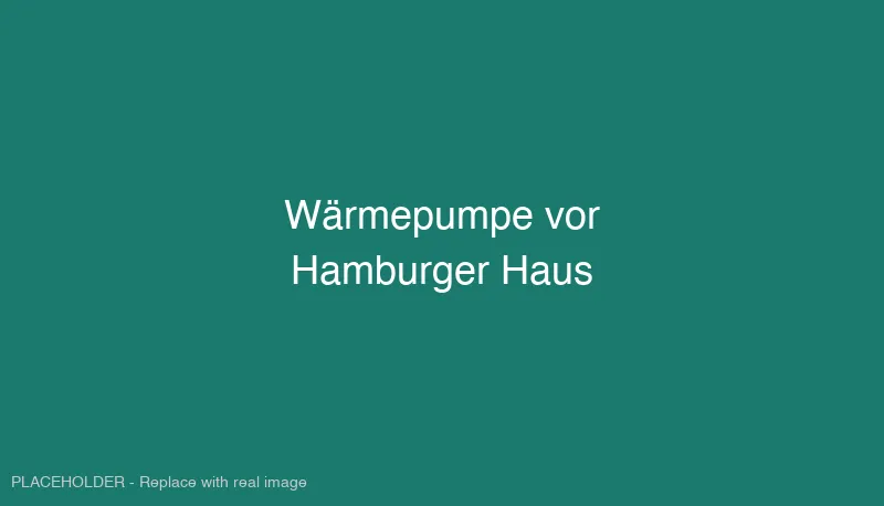 Moderne Luft-Wasser-Wärmepumpe vor einem Einfamilienhaus in Hamburg mit typischer Klinkerfassade