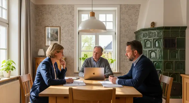 Altbausanierung in Hildesheim-Moritzberg/Bockfeld - Wärmepumpe an Backsteinhaus